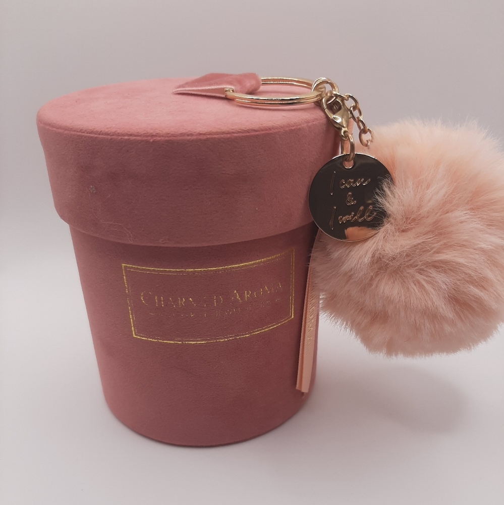 Pink Velvet PomPom Candle Jar - Charmed Aroma